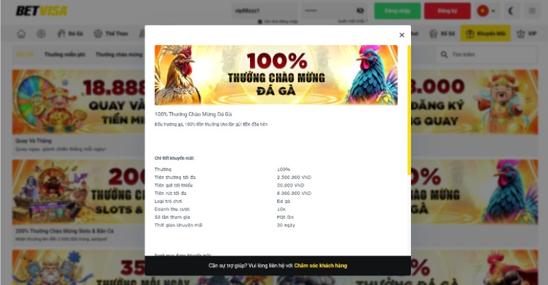 Khuyến Mãi 1 Khuyến mãi Betvisa