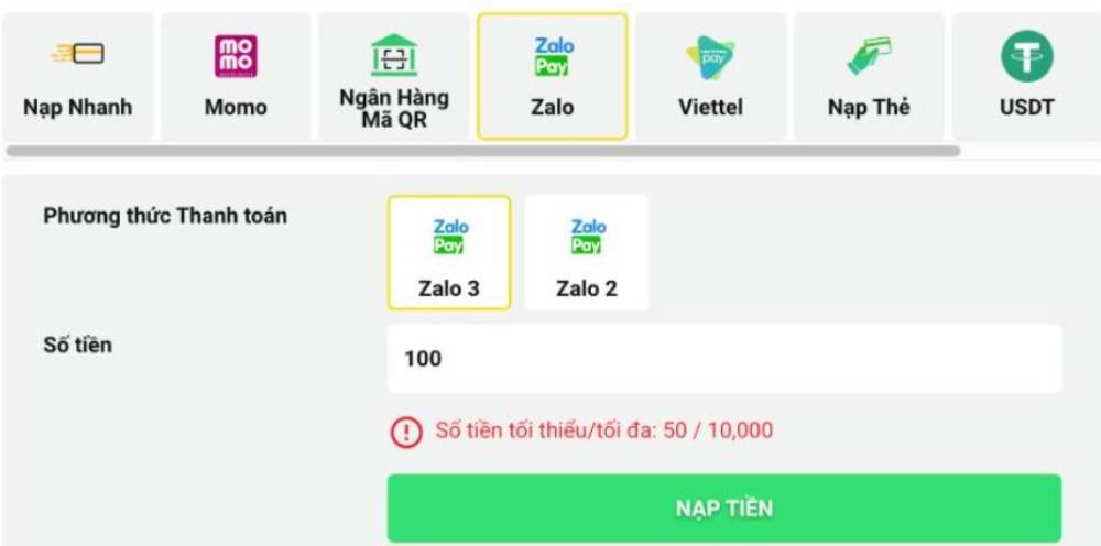 Nạp tiền Betvisa 3 Kiểm tra kĩ mức phí giao dịch đặc biệt qua ví điện tử và tiền ảo