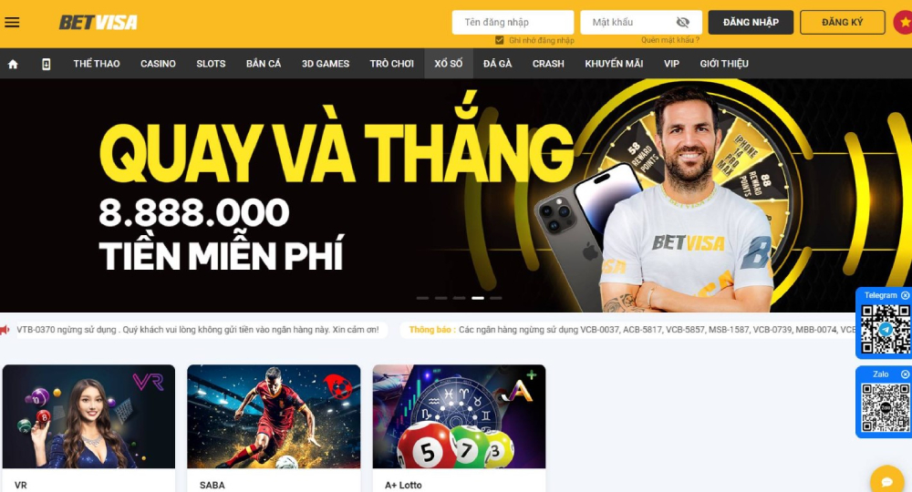 Đăng nhập Betvisa 1 Sử dụng link chính thức để truy cập trang chủ Betvisa